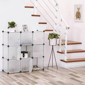 KOMBINACE REGÁLŮ, bílá, železo, 93/123/31 cm Boxxx - Stohovatelné boxy, Online Only