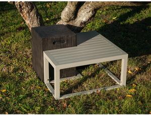Šedý zahradní odkládací stolek Ezeis Ecotop, 35 x 35 cm
