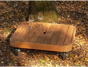 Nízký zahradní stolek z teakového dřeva na kolečkách Ezeis Resort