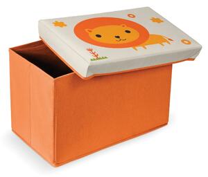 Oranžová podnožka s úložným prostorem Domopak Lion