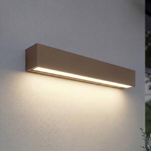 Lucande Venkovní nástěnné svítidlo Lengo, 50 cm, hnědé, směrované dolů, 3000 K, Hnědá / rez, Hliník, Moderní