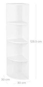 ROHOVÝ REGÁL, bílá, 30/129,5/30 cm Boxxx - Online Only regály & police, Online Only