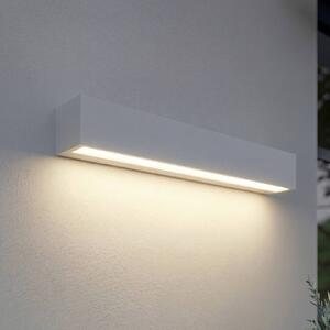 Lucande Venkovní nástěnné svítidlo Lengo, 50 cm, bílé, směrované dolů, 3000 K, Bílá / opál, Hliník, Moderní