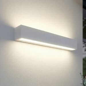 Lucande Venkovní nástěnné svítidlo Lengo, 50 cm, bílá, světlo nahoru/dolů, 3000, Bílá / opál, Hliník, Moderní