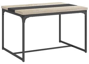 HOMCOM Jídelní stůl pro 6 osob v průmyslovém stylu, černý kov a dřevo, rozměry 120D x 89Š x 75,5V cm | Aosom