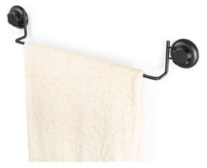 Černý samodržící nástěnný držák na ručníky Compactor Bestlock Black Tube Holder For Towels, 60,6 x 9 cm