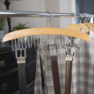 Zeller Present Dřevěný věšák, ramínko na pásky, kravaty a doplňky, 12 háčků, HOOK2