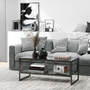 HOMCOM Moderní konferenční stolek se 2 policemi 106 x 50 x 47 cm Černý | Aosom