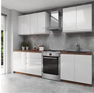 Kuchyňská linka Aspen 260 cm - bílý lesk