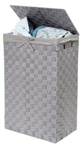Šedý koš na prádlo s víkem Compactor Laundry Basket Linen, výška 60 cm