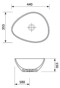 Cersanit Moduo umyvadlo 44x35.5 cm na pult bílá K116-051