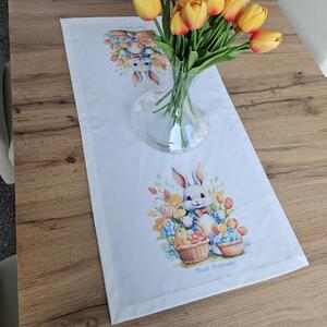 Běhoun - zajíček obklopen květy Rozměr: 40x100 cm