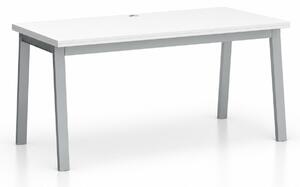 Kancelářský psací stůl SINGLE LAYERS bez přepážek, bílá