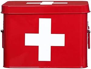Zeller Present Lékárnička, červený kovový box na léky a zdravotní pomůcky, 2v1, MEDICINE S