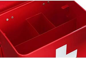 Zeller Present Lékárnička, červený kovový box na léky a zdravotní pomůcky, 2v1, MEDICINE S