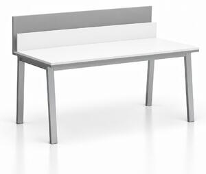 Kancelářský psací stůl SINGLE LAYERS s přepážkami, bílá / šedá
