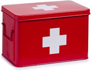 Zeller Present Lékárnička, červený kovový box na léky a zdravotní pomůcky, 2v1, MEDICINE M