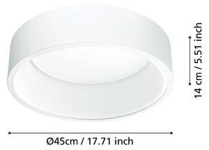 Stars of Light LED stropní svítidlo Marghera, bílé, Ø 45 cm, stmívatelný, Bílá / opál, Obývací pokoj / jídelna, kov, Moderní