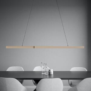 Stars of Light Závěsné světlo LED Montebuono, dřevo, 180 cm, stmívatelné, stmívatelný, Světlé dřevo, Obývací pokoj / jídelna, Hliník, Moderní