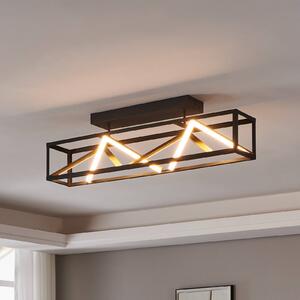 Stars of Light LED stropní svítidlo Penela, černá/zlatá, 87 cm,, stmívatelný, Černá, Obývací pokoj / jídelna, Hliník, Moderní