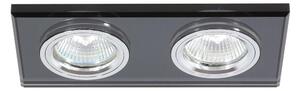 Candellux SS-21 CH/BK MR16 DUAL 2X50W CHROME Podhledové svítidlo CONSTANT RECTANGLE GLASS BLACK