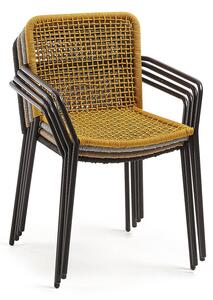 Žlutá zahradní židle Kave Home Boomer