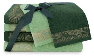 AmeliaHome Sada 6 ks ručníků ALLIUM klasický styl zelená