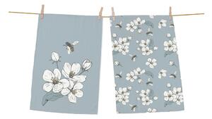 Set 2 kusů utěrek z bavlny Butter Kings Bees and Cherry Blossom, 70 x 50 cm