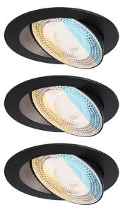 P 92258 LED vestavné svítidlo White Select Aumus 3ks sada kruhové 105mm 90° 3x5W 230V stmívatelné 2700 - 6500K černá - PAULMANN