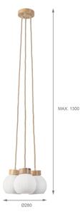 Lustr na lanku LOOMIS 3xE27/15W/230V 130 cm béžová/dub