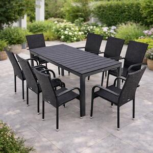 Furnigo Zahradní ratanová sestava Essen 1+8 - černá