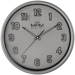 MPM Nástěnné plastové hodiny MPM Flynn v černošedém designu E01.4331.92