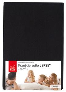 Prostěradlo JERSEY s gumou 80x200 cm ČERNÁ 100% bavlna