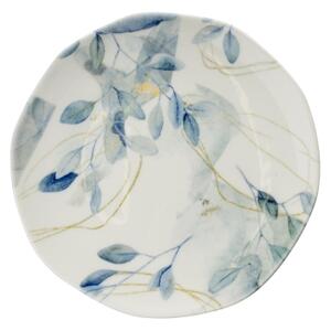 Jídelní sada 24 ks bílá/modrá/porcelán