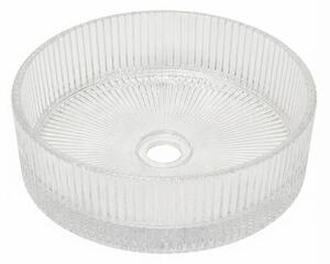 Umyvadlo na desku SAT Purity 36x36 cm čirá bez otvoru pro baterii, bez přepadu SATGLA3636PT