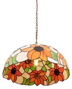 Brilagi - Tiffany vitrážový lustr na řetězu SUNFLOWER 1xE27/60W/230V pr. 40 cm