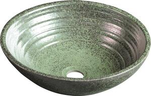 Sapho ATTILA keramické umyvadlo, průměr 43 cm, zelená měď DK006