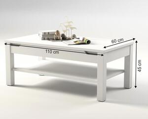 Konferenční stolek, bílá / bílá s extra vysokým leskem, ADONIS AS 96