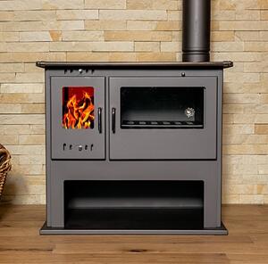 EEK A - V05 Viki Lux 10,5 kW kamna na dřevo s troubou, teploměrem a plotýnkou