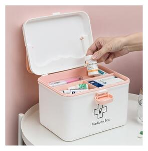 SUPPLIES BOX Organizér, krabička na léky v bílé barvě