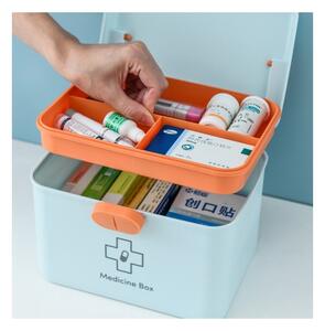 SUPPLIES BOX Organizér, krabička na léky v modré barvě