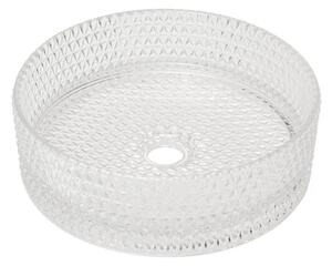 Umyvadlo na desku SAT Purity 36x36 cm čirá bez otvoru pro baterii, bez přepadu SATGLA3636T