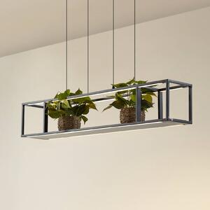 Lucande LED závěsné světlo Estante, černé, stmívatelné, stmívatelný, Černá, Obývací pokoj / jídelna, kov, Moderní