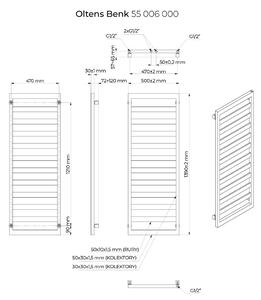 Oltens Benk koupelnový radiátor designově 139x50 cm bílá 55006000