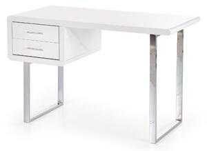 Moderní psací stůl B30 - Bílý / Chromovaný