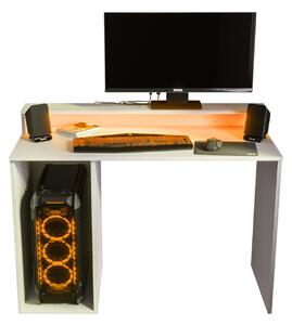 Herní PC stolek Garrick 2 (bílý) (s LED RGB osvětlením). 1064136