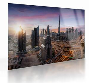 Skleněný obraz - Panorama Dubaje (70x50 cm)