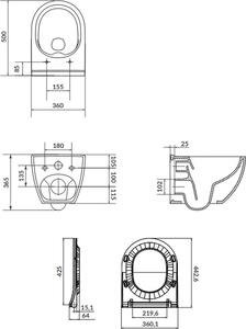 Cersanit City záchodové prkénko pomalé sklápění bílá K98-0125-ECO
