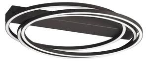 LED stropní svítidlo Kiku, Ø 56 cm, pískově černé, kov, CCT