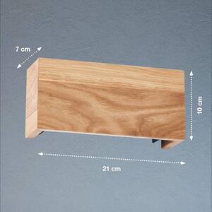 FISCHER & HONSEL LED nástěnné světlo Shine-Wood, šířka 21 cm, dub/černá, dřevo, Světlé dřevo, Obývací pokoj / jídelna, Dřevo